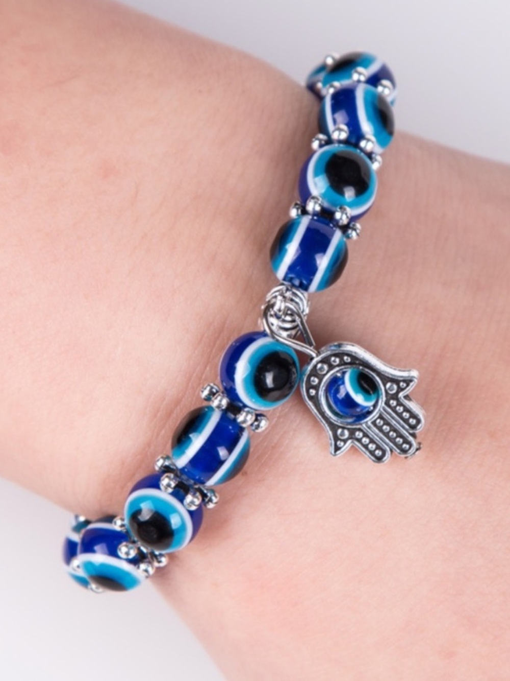 Blue Evil Eye Protection Bracelet With Charm NWT